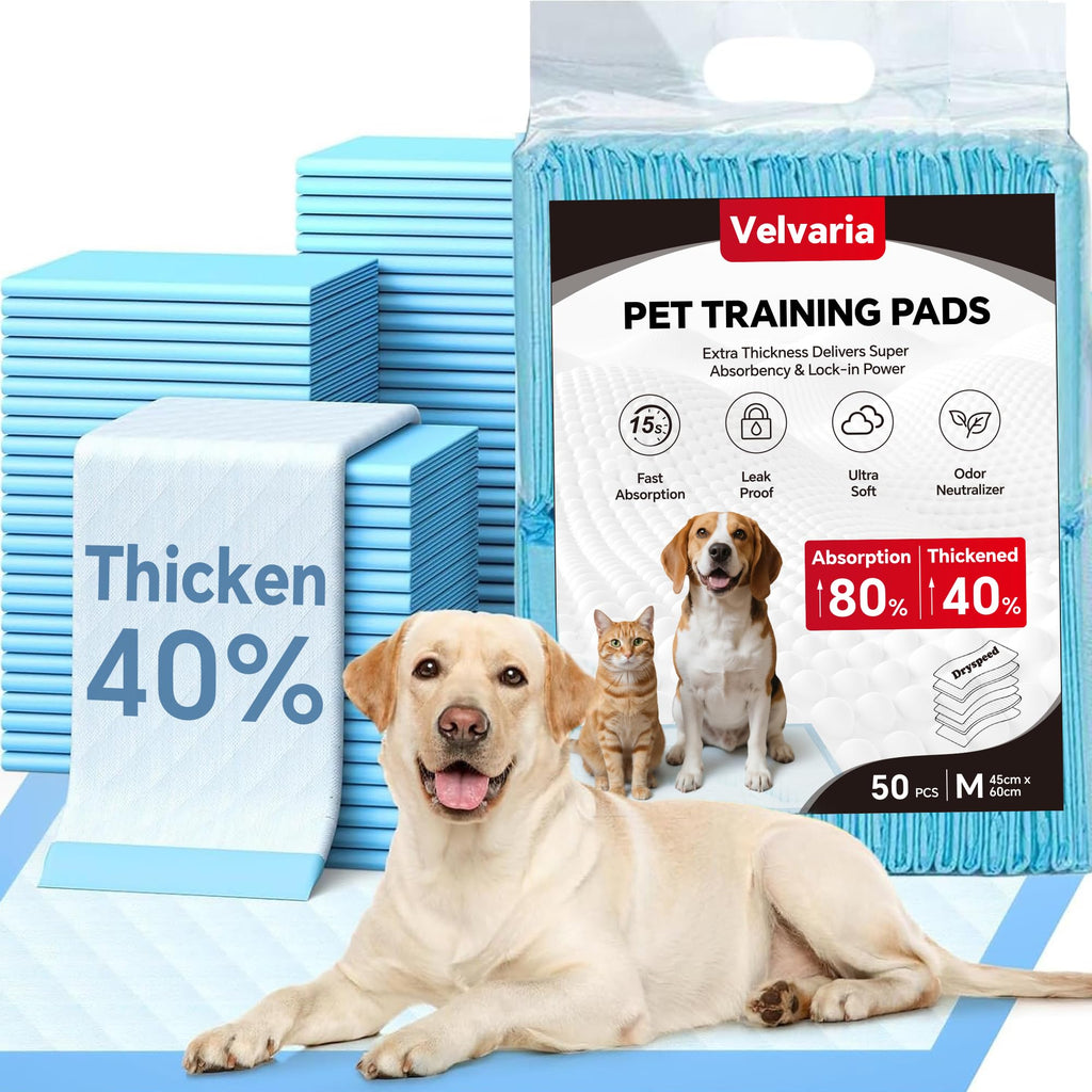 Dog Pee Pads - Super Absorbent Disposable Pee Pads for Dogs, Leak-Proof Quick-Drying Pet Training Pads (M(50pcs-45*60cm))