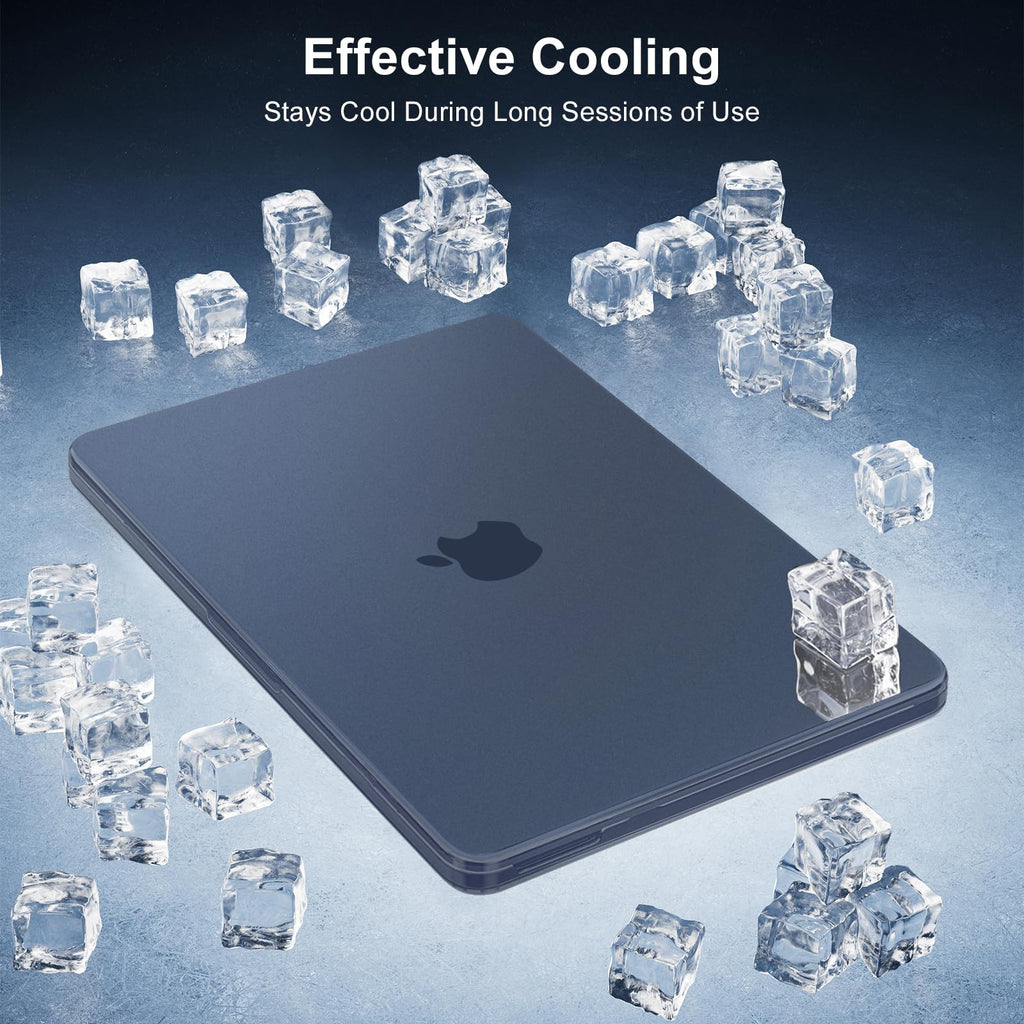Musieso Case Compatible with MacBook New 13 Inch 2026 Model A3404 with A18 Pro Chip, 4-in-1 Bundle with Matte Finish, Smooth Snap & Fingerprint Resistant, Translucent Indigo Blue